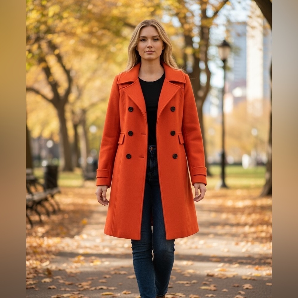 Miss Sixty Vibrant Orange Trench Coat - Vintage Y2K - Size M